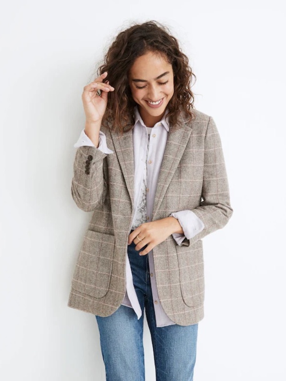 Madewell Larsen Blazer In Plaid